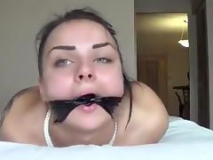 Natasha nails hogtied gagged and face hole drilled tube porn video