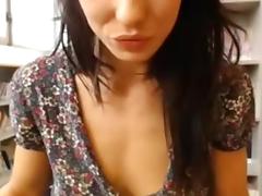 Girl teases in public library tube porn video