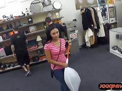 Dude banged this hot latina chick in his pawnshop for money tube porn video