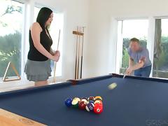 Lexy Mae nailed Shane Reno in a billiard table after a game tube porn video