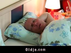 Horny teen in the morning fucks old man tube porn video