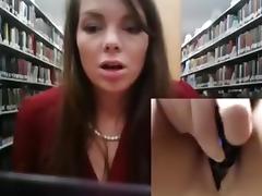 Masturbating in a library for Joey tube porn video