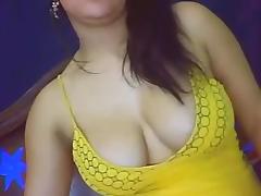A fat busty girl on webcam tube porn video