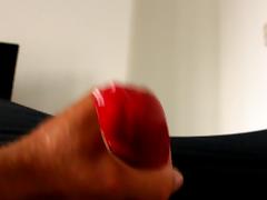 J-Art male solo cock stroking with a condom on 2 tube porn video