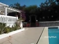 Wealthy bitch housewife poolside villa sex tube porn video