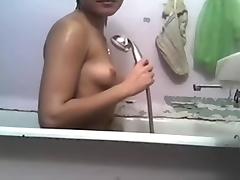 Talking to Asian girl Neneth in the bathroom tube porn video