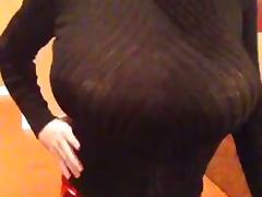 Mini skirt and sweater tube porn video
