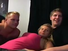 Blonde GF Takes on Three Guys tube porn video