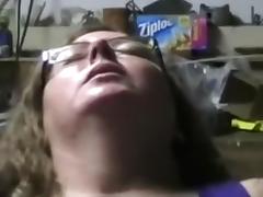 Slutty four-eyed large bewitching woman bitch has a loose fur pie which needs a big tool tube porn video