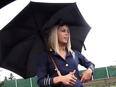 Sexy stewardess nailed by stranger dude to return the favor tube porn video