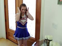 Slut filling this teenage cheerleader with cock on the bathroom floor tube porn video