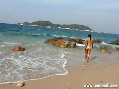 thai girl joon mali teasing on the shore tube porn video