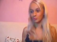 Lovely immature blonde puts up a show tube porn video