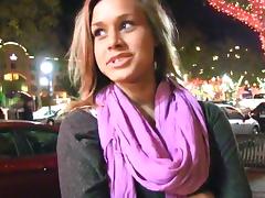 Lewd blonde Kennedy flashes her butt in the street tube porn video