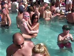 Crazy pool party transforms into flasher's show in reality clip tube porn video