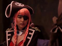 A Japanese babe dressed like a pirate giving a great blowjob tube porn video