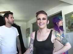 Alt porn girls get their makeup done and chat behind the scenes tube porn video