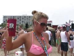 Affectionate drunkard babes in miniskirt posing seductively at the beach outdoor tube porn video