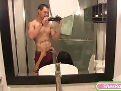 Cute teen Serena Torres porn home video in the bathroom tube porn video