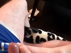 My highly experienced GF knows how to give a great footjob tube porn video