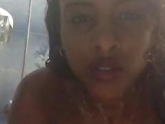 Hot Israeli Ethiopian girl soaping in the shower tube porn video