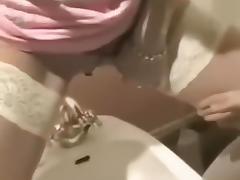 Boned silly in the bathroom tube porn video