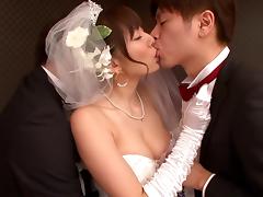 Gorgeous Asian bride cheats on her new hubby with the groomsmen tube porn video