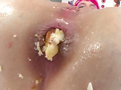 Hardcore babe fucked in her asshole and filled up with cake tube porn video