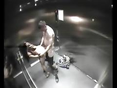 Elevator fun gets caught tube porn video