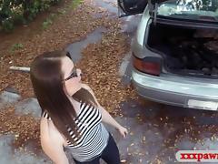 Cute slut in glasses pounded by pawn man at the pawnshop tube porn video