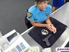Big ass police officer boned by pawn keeper at the pawnshop tube porn video