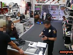 Two girls try to steal at the pawnshop and get pounded tube porn video