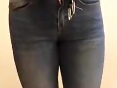Despairing and wetting in padlocked spray-on-slender jeans tube porn video