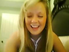 Busty golden-haired  immature fucks herself on web camera tube porn video