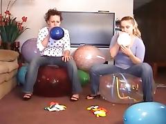 2 Girls Popping Balloons tube porn video