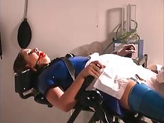 Cutie in latex suit plays with slut tube porn video