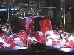 Pole dance and lesbian show with balloons tube porn video