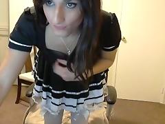 Sexy Maid Crossdresser dildo solo tube porn video
