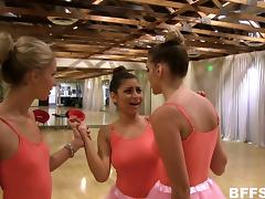 Lesbian ballerinas have hot sex in the practice space tube porn video