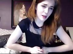 Cute gal uses a vibrator on her muff, while on webcam tube porn video