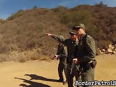 Border patrol officers lay the pipe to a hot chick they caught tube porn video