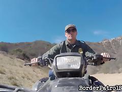 Guys working for the border patrol fuck a sexy redhead tube porn video