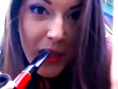 The smoke fetish queen Alexxxya smoking pipe tube porn video