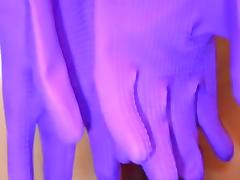 Purple rubber gloves tube porn video