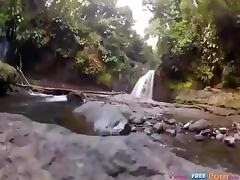 Sex with GF in the river tube porn video