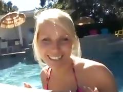 A blonde babe gets fucked up her ass tube porn video