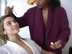 Black and white chicks get a fresh facial. tube porn video