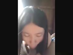 Asian girl sucks her bf hard, rides him pov and has missionary sex. tube porn video