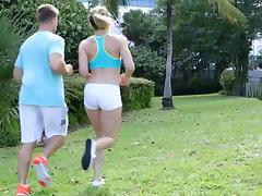 She does yoga in the park then fucks her instructor tube porn video
