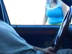 Slutty hottie sucks drivers schlong. tube porn video